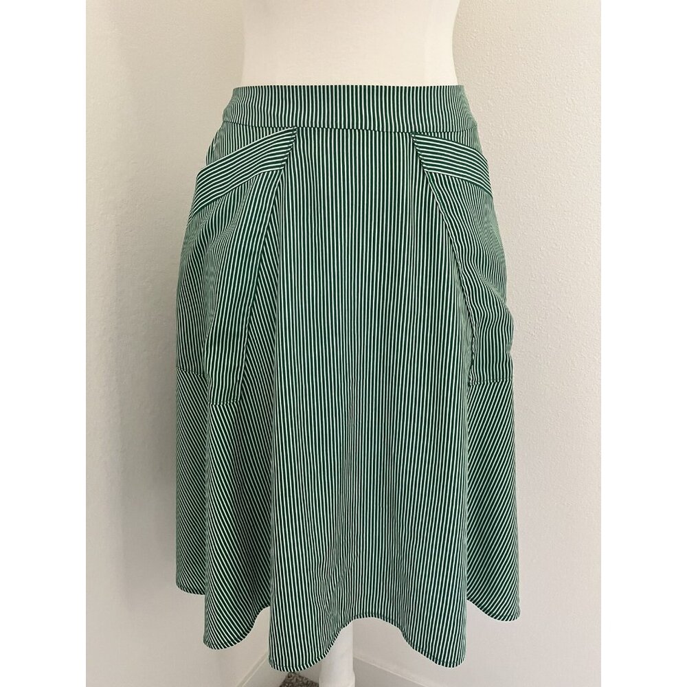 VINTAGE 60s A-line with large pockets skirt size small talon zipper stiped